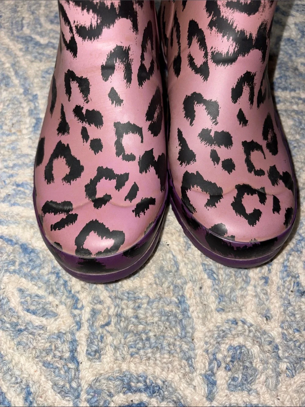 Hunter Kids Pink Leopard Print Rain Boots